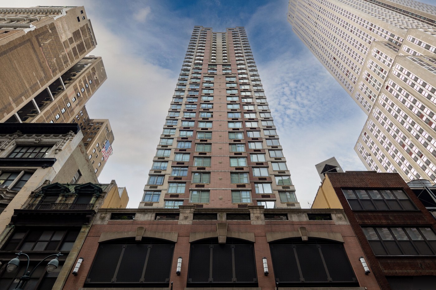 The Magellan, a rental tower in Manhattan, seen from the street